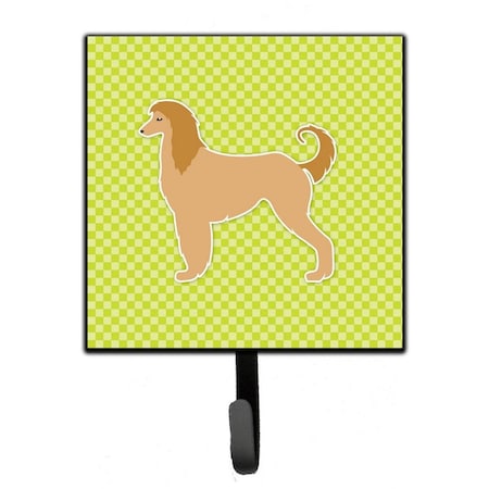 Carolines Treasures Afghan Hound Checkerboard Green Leash or Key Holder BB3806SH4